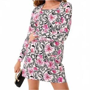 NEW LILLY PULITZER aubri dress in coconut sunshine seekers